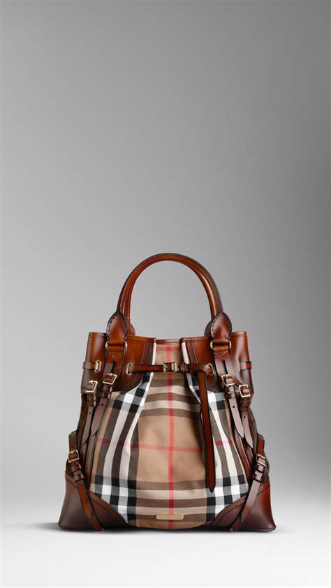 burberry large bridle house check tote bag|Burberry Brown Large Bridle House Check Whipstitch .